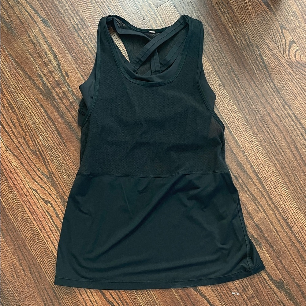 Black Lululemon tank with built in bra